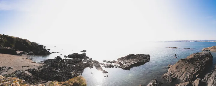 Bright coastal panorama — photograph by Monty Bray