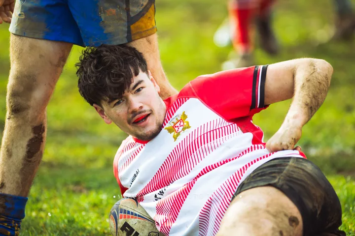 Muddy player portraits — photograph by Monty Bray